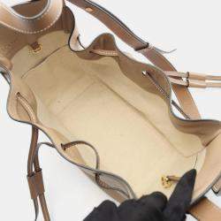 مملوكة مسبقًا Loewe Hammock Small Drawstring Shoulder Hand Bag Leather Beige Brown