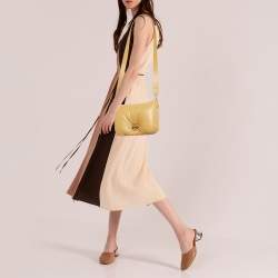 Pre Owned Loewe Puffer Goya Mustard Leather Shoulder Bag