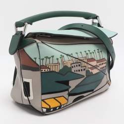 مملوكة مسبقًا Loewe Puzzle 10 Ken Price Re-edition Multicolor Leather Shoulder Bag