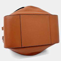 مملوكة مسبقًا حقيبة يد لويفي هاموك جلد بني حجم صغير