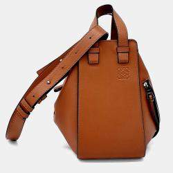 مملوكة مسبقًا حقيبة يد لويفي هاموك جلد بني حجم صغير