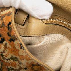 مملوكة مسبقًا Loewe Brown Suede Tapestry Flamenco Knot Crossbody