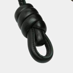 Pre Owned حقيبة لويفي فلمنكو عقدة خطوط جلد بني/أسود حجم متوسط