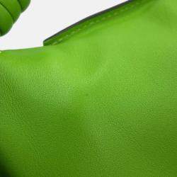 Pre Owned حقيبة لويفي فلمنكو نوت كتف جلد أخضر بقري بحجم صغير