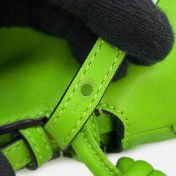 Pre Owned حقيبة لويفي فلمنكو نوت كتف جلد أخضر بقري بحجم صغير