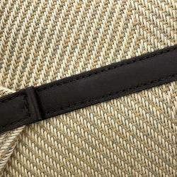 Pre Owned Loewe Puzzle Fold Tote Beige/Brown Raffia Calf Leather Size Medium