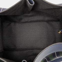 Pre Owned Loewe Red Medium Stripes Canvas and Leather Hammock Satchel