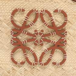 مملوكة مسبقًا حقيبة سلة لويفي أناغرام جلد ورافيا بيج وسط