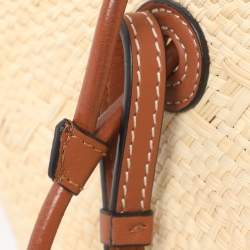 مملوكة مسبقًا حقيبة سلة لويفي أناغرام جلد ورافيا بيج وسط