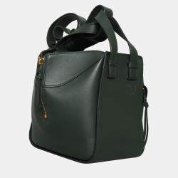 Pre Owned Loewe Green Calf Compact Hammock Bag