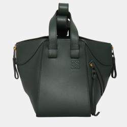 Pre Owned Loewe Green Calf Compact Hammock Bag