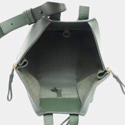 Pre Owned Loewe Green Calf Compact Hammock Bag