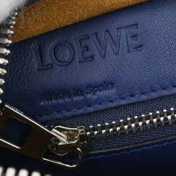 Pre Owned Loewe Amazona 23 Navy Calfskin Leather Top Handle Bag