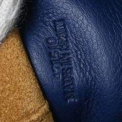 Pre Owned Loewe Amazona 23 Navy Calfskin Leather Top Handle Bag