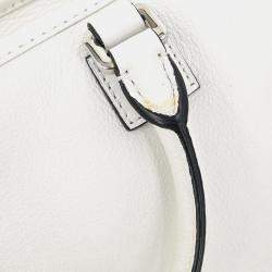 Pre Owned Loewe Amazona 23 White Calfskin Leather Top Handle Bag