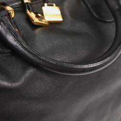 Pre Owned Loewe Amazona 40 Black Calfskin Leather Top Handle Bag