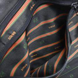 Pre Owned Loewe Amazona 40 Black Calfskin Leather Top Handle Bag