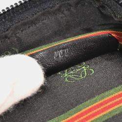 Pre Owned Loewe Amazona 40 Black Calfskin Leather Top Handle Bag