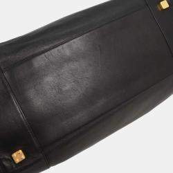 Pre Owned Loewe Amazona 40 Black Calfskin Leather Top Handle Bag