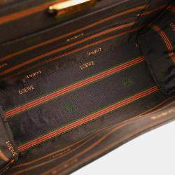 مملوكة مسبقًا Loewe Velazquez Black Brown Leather Top Handle Bag