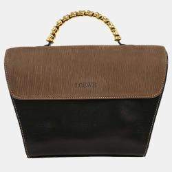 مملوكة مسبقًا Loewe Black Brown Leather Velazquez Handbag