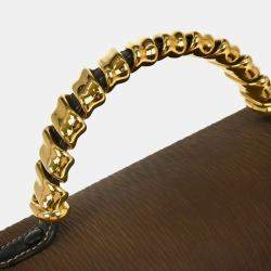 مملوكة مسبقًا Loewe Velazquez Black Brown Leather Top Handle Bag