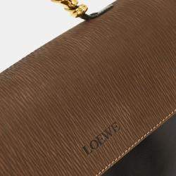 مملوكة مسبقًا Loewe Velazquez Black Brown Leather Top Handle Bag