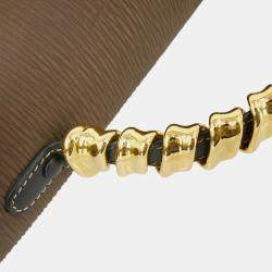 مملوكة مسبقًا حقيبة لويفي فيلاسكويز جلد سوداء بنية ثنائية الاتجاه حمل كتف