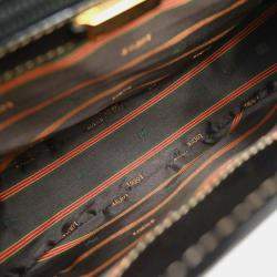 مملوكة مسبقًا حقيبة لويفي فيلاسكويز جلد سوداء بنية ثنائية الاتجاه حمل كتف