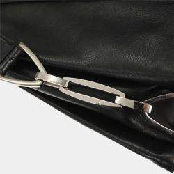 Pre Owned حقيبة لووي من الجلد الأسود بحمالات على الكتف مصنوعة من جلد الحمل