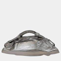 Pre Owned حقيبة يد لويس جلد نابا فضي معدني