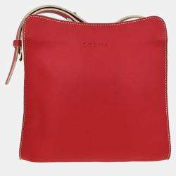 Pre Owned Loewe Red Leather Shoulder Bag