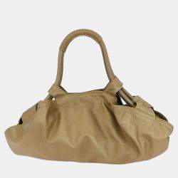 Pre Owned Loewe Gold Lambskin Nappa Aire Handbag