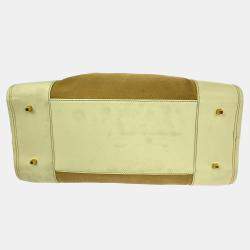 Pre Owned حقيبة يد من جلد سويدي بني لويفي