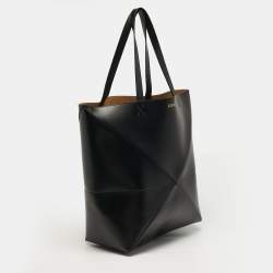 مملوكة مسبقًا حقيبة يد لويس جلد سوداء/بنية بازل فولد توت