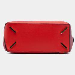 مملوكة مسبقًا حقيبة لويفي ساتشيل بازل جلد ثلاثي الألوان أحمر متوسط