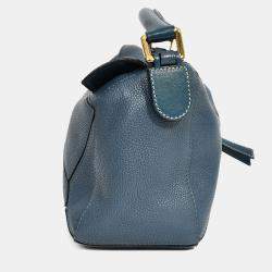 Pre Owned Loewe 2017 Blue Leather Small Puzzle Bag with Strap