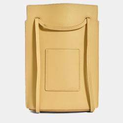 Pre Owned حقيبة كروس بودي لويفي 'دايس' جلد بيبل بيج