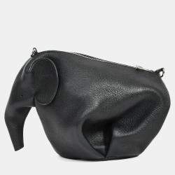 مملوكة مسبقًا Loewe Black Leather Elephant Bag with Strap