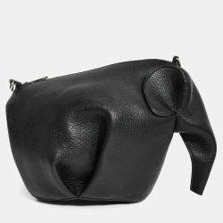 مملوكة مسبقًا Loewe Black Leather Elephant Bag with Strap