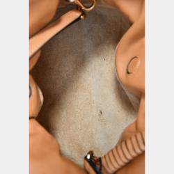 مملوكة مسبقًا Loewe 2024 Brown Leather Mini Flamenco Clutch with Strap + Woven Spiral Strap