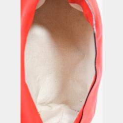 Pre Owned حقيبة كتف لويفي "فلامينكو" كبيرة من الجلد الأحمر مع عقدة أمامية قابلة للطي