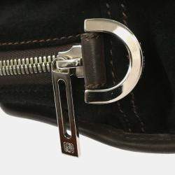 Pre Owned Loewe Black Suede Amazona Handbag