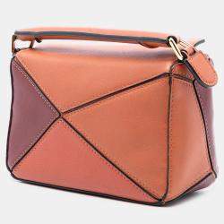 مملوكة مسبقًا حقيبة ساتشيل لويفي بازل صغيرة جلد العجل ثلاثي الألوان برتقالي