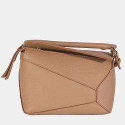 مملو كة مسبقًا Loewe Tan Grained Calfskin Mini Puzzle Edge Bag