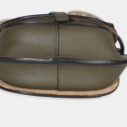 مملوكة مسبقًا Loewe Khaki Calfskin Mini Gate Dual Bag
