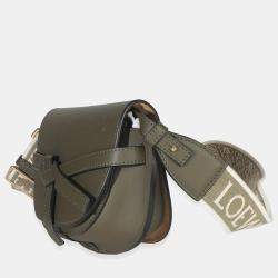مملوكة مسبقًا Loewe Khaki Calfskin Mini Gate Dual Bag