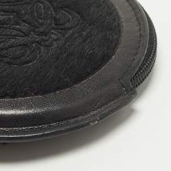 Pre Owned محفظة لويفي أناغرام شعر عجل وجلد سوداء للعملات المعدنية