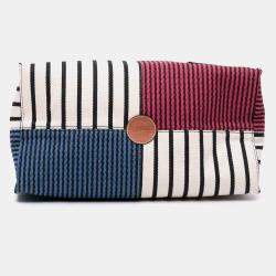 مملوكة مسبقًا Loewe Red Paulas Ibiza Large Canvas Stripes Cushion Tote