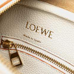Pre Owned Loewe White Leather Amazona Square 19